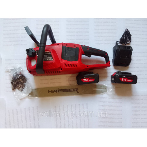 Пила ланцюгова акумуляторна HAISSER HS CS404OB, 2 акумулятора та зарядний пристрій в комплекті Пила ланцюгова акумуляторна HAISSER HS CS404OB, 2 акумулятора та зарядний пристрій в комплекті