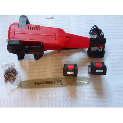 Пила ланцюгова акумуляторна HAISSER HS CS404OB, 2 акумулятора та зарядний пристрій в комплекті Пила ланцюгова акумуляторна HAISSER HS CS404OB, 2 акумулятора та зарядний пристрій в комплекті