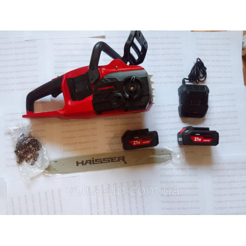 Пила ланцюгова акумуляторна HAISSER HS CS404OB, 2 акумулятора та зарядний пристрій в комплекті Пила ланцюгова акумуляторна HAISSER HS CS404OB, 2 акумулятора та зарядний пристрій в комплекті