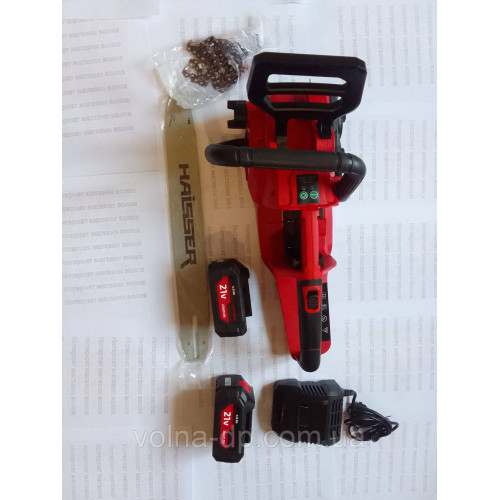 Пила ланцюгова акумуляторна HAISSER HS CS404OB, 2 акумулятора та зарядний пристрій в комплекті Пила ланцюгова акумуляторна HAISSER HS CS404OB, 2 акумулятора та зарядний пристрій в комплекті
