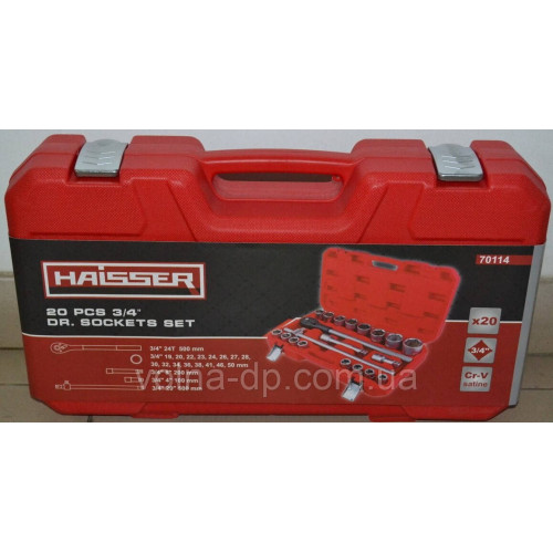 НАБІР ІНСТРУМЕНТІВ ПРОФЕСIЙНИЙ HAISSER 3/4", 20 ОДИНИЦЬ НАБІР ІНСТРУМЕНТІВ ПРОФЕСIЙНИЙ HAISSER 3/4", 20 ОДИНИЦЬ
