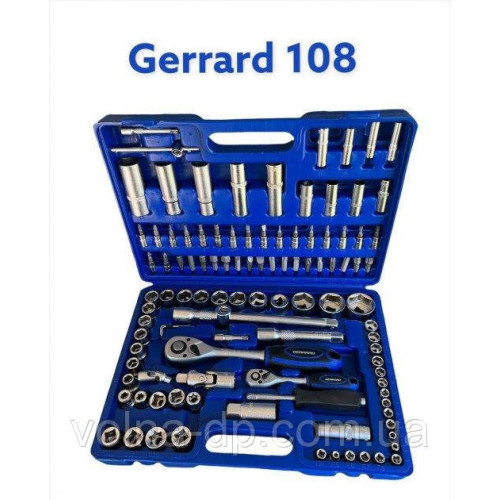 Набір інструментів професійний 108 шт 1/4" і 1/2" GERRARD