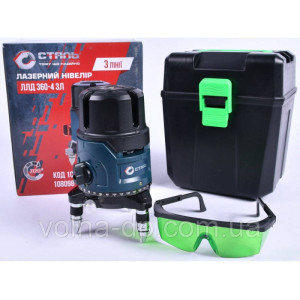 Лазерний нівелір Сталь ЛЛД-360-4 3Л, рабочий діапазон 7 метрів, клас лазеру 2.