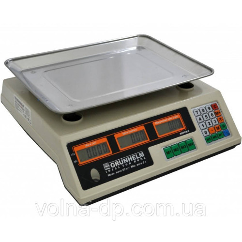 Ваги торгові Grunhelm GSC-052 до 50 кг. Ваги торгові Grunhelm GSC-052 до 50 кг.