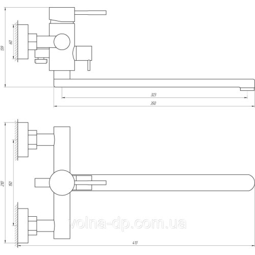 Змішувач для ванни Globus Lux ALPEN SBT1-208