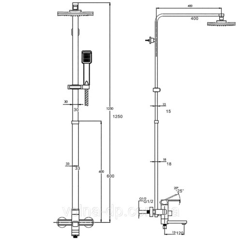 Душова стійка Zegor LEB 16 A123