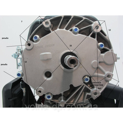 Двигун бензиновий Loncin LC1P70FA 6,5 к. с. вертикальний вал Двигун бензиновий Loncin LC1P70FA 6,5 к. с. вертикальний вал