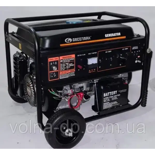 Генератор бензиновий GREENMAX MB9000EB3 7.0/7.5 кВт, трифазний, з електрозапуском
