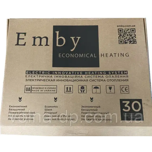 Керамічний обігрівач Emby CHT-500 білий з терморегулятором на 10 кв. м Керамічний обігрівач Emby CHT-500 білий з терморегулятором на 10 кв. м