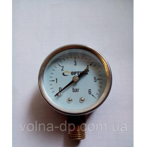 Манометр Optima 6 атм. 50мм нерж.корпус Манометр Optima 6 атм. 50мм нерж.корпус