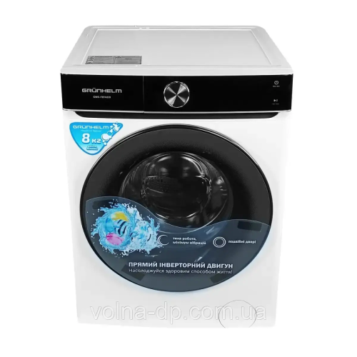 Пральна машина авт. GWS-F814D3I (біла, 8кг. 1400 об.) (GRUNHELM)