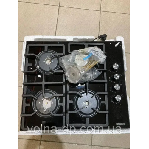 Варильна поверхня газова GRUNHELM GPG 3211 BF (4 конфорки,, скло, газ контроль)