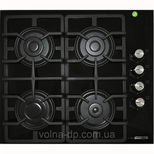 Варильна поверхня газова GRUNHELM GPG 3211 BF (4 конфорки,, скло, газ контроль)