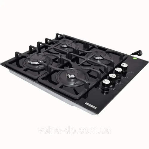Варильна поверхня газова GRUNHELM GPG 3211 BF (4 конфорки,, скло, газ контроль)