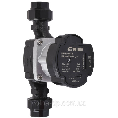 Насос циркуляційний енергоощадний Optima PRIME UPMH 25-60AUTO 180мм + гайки Насос циркуляційний енергоощадний Optima PRIME UPMH 25-60AUTO 180мм + гайки