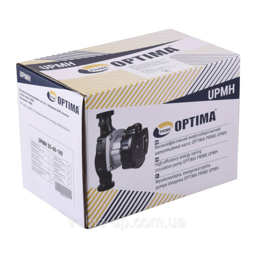 Насос циркуляційний енергоощадний Optima PRIME UPMH 25-60AUTO 180мм + гайки Насос циркуляційний енергоощадний Optima PRIME UPMH 25-60AUTO 180мм + гайки