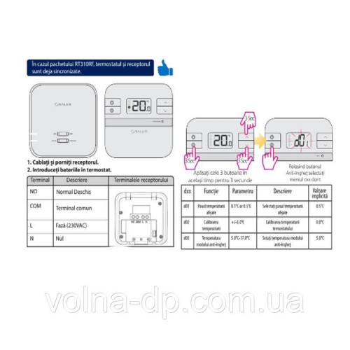 Програматор бездротовий SALUS RT310RF Програматор бездротовий SALUS RT310RF
