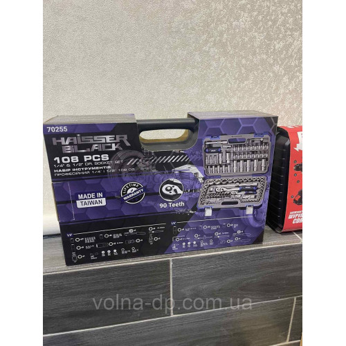 Набір інструментів професійний 1/4" і 1/2" 108 од. Haisser BLACK 70255 Набір інструментів професійний 1/4" і 1/2" 108 од. Haisser BLACK 70255