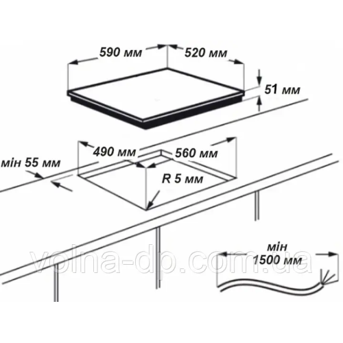 Варильна поверхня GPC 723 BE склокераміка, 4 конф. GRUNHELM Варильна поверхня GPC 723 BE склокераміка, 4 конф. GRUNHELM