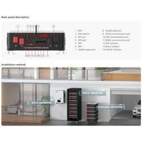 Зарядная станция  Must LP16-48200, LiFePO4, 51.2V 200AH, 100A/100A (10240 W*h)