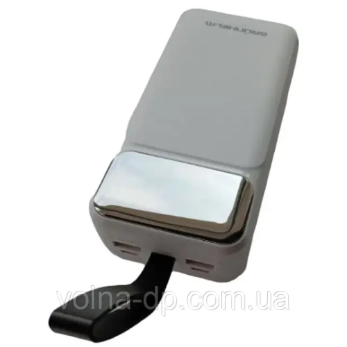 Повербанк портативна батарея 30.000 mAh. білий — GP-30WQC. швидке заряджання 22.5W GRUNHELM