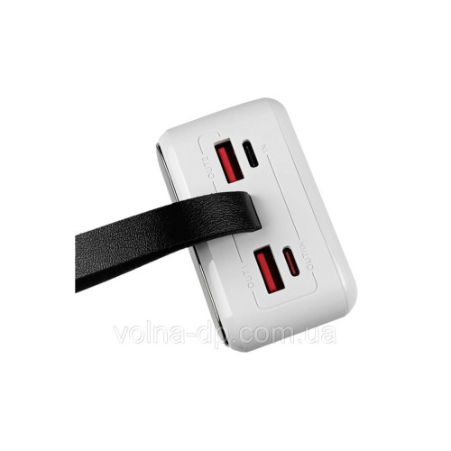 Повербанк портативна батарея 30.000 mAh. білий — GP-30WQC. швидке заряджання 22.5W GRUNHELM