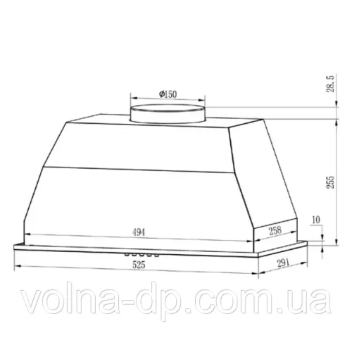 Витяжка GVC 020 I вбудована нерж GRUNHELM