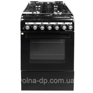 Плита газоелектрична FLG5612MB чорна Grunhelm верх газ +духовка электро
