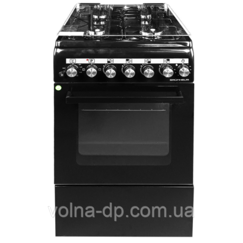 Плита газоелектрична FLG5612MB чорна Grunhelm верх газ +духовка электро