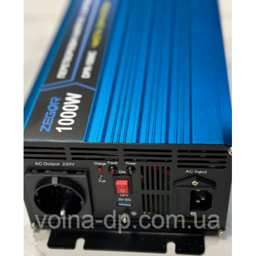 Перетворювач напруги UPS ZEGOR DPR-1000C із зарядним пристроєм 1000W 12/220V Перетворювач напруги UPS ZEGOR DPR-1000C із зарядним пристроєм 1000W 12/220V