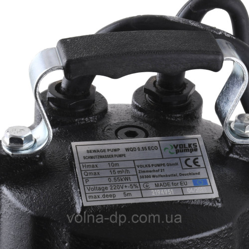 Насос фекальний VOLKS pumpe WQD 0.55 ECO 0.55кВт Насос фекальний VOLKS pumpe WQD 0.55 ECO 0.55кВт