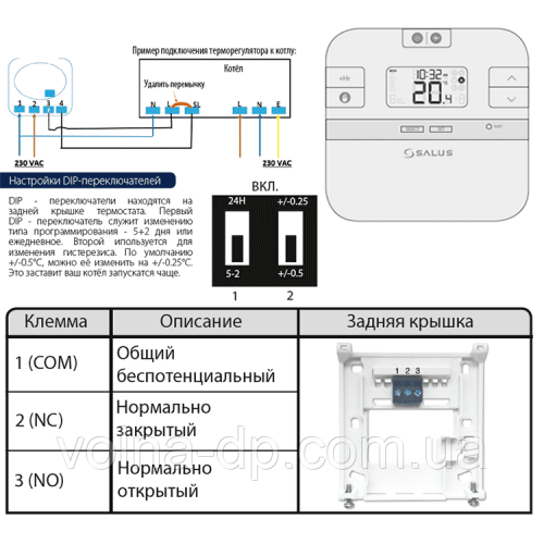 Програматор тижневий RT510 Salus (дротовий) Програматор тижневий RT510 Salus (дротовий)