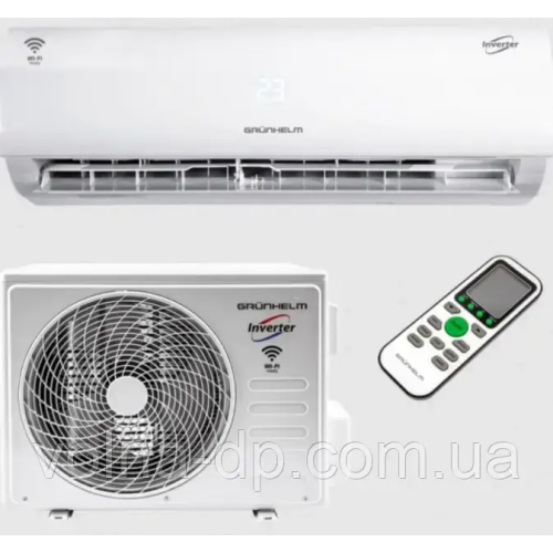 Кондиціонер інверторний Grunhelm GAC-09GH-IWF TPRO-32 - 25 м ²-WI-FI модуль - Датчик температури в пульті Кондиціонер інверторний Grunhelm GAC-09GH-IWF TPRO-32 - 25 м ²-WI-FI модуль - Датчик температури в пульті