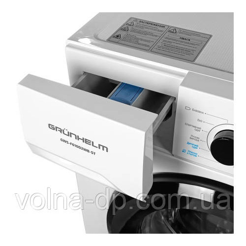 Пральна машина GRUNHELM GWS-F610D2WB-ST((біла,чорний люк,BLDC,інвентор 6кг. 1000 об.) Пральна машина GRUNHELM GWS-F610D2WB-ST((біла,чорний люк,BLDC,інвентор 6кг. 1000 об.)