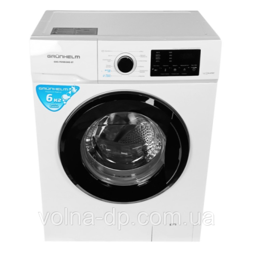 Пральна машина GRUNHELM GWS-F610D2WB-ST((біла,чорний люк,BLDC,інвентор 6кг. 1000 об.) Пральна машина GRUNHELM GWS-F610D2WB-ST((біла,чорний люк,BLDC,інвентор 6кг. 1000 об.)