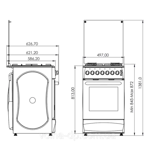 Плита газоелектрична Grunhelm GFM5611W