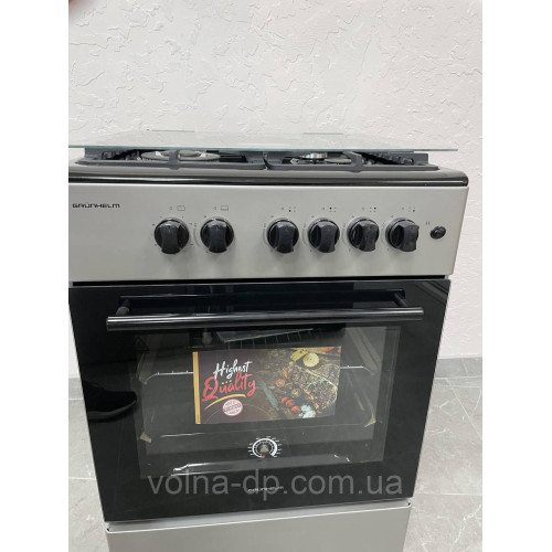 Плита газова Grunhelm G4FG66124GB Сіро-чорна