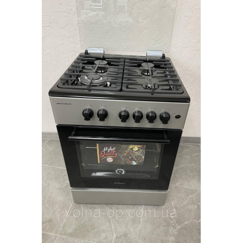 Плита газова Grunhelm G4FG66124GB Сіро-чорна