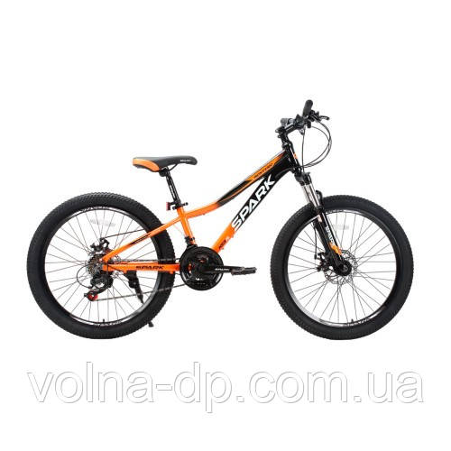 Велосипед SPARK MONTERO JR. (колеса — 24", алюмінієва рама — 11") жовтогарячий із чорним Велосипед SPARK MONTERO JR. (колеса — 24", алюмінієва рама — 11") жовтогарячий із чорним