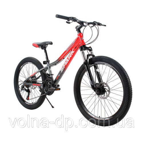 Велосипед SPARK MONTERO JR. (колеса — 24", алюмінієва рама — 11") сірий із червоним