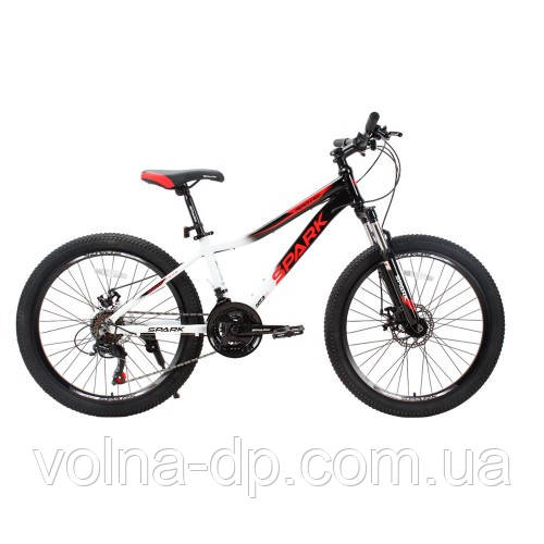 Велосипед SPARK MONTERO JR. (колеса — 24", алюмінієва рама — 13") білий із чорним Велосипед SPARK MONTERO JR. (колеса — 24", алюмінієва рама — 13") білий із чорним