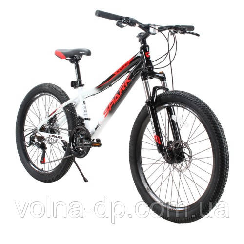Велосипед SPARK MONTERO JR. (колеса — 24", алюмінієва рама — 13") білий із чорним Велосипед SPARK MONTERO JR. (колеса — 24", алюмінієва рама — 13") білий із чорним
