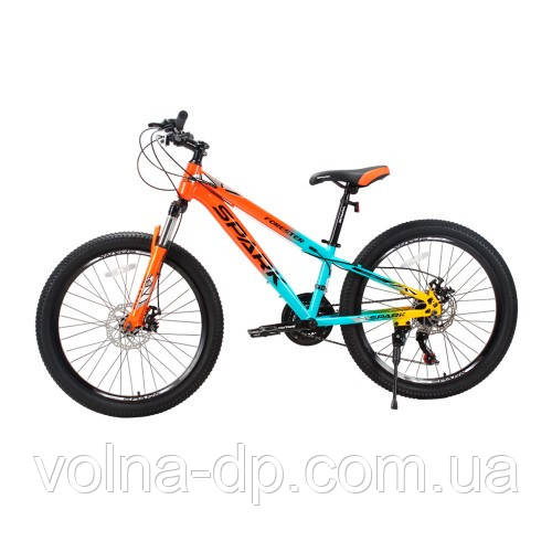 Велосипед SPARK FORESTER JR. (колеса — 24", сталева рама — 11") жовтогарячий із блакитним