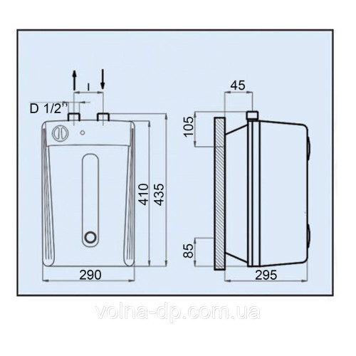 Водонагрівач LEOV LUN Small 10 l підвод води зверху (10L UN) Водонагрівач LEOV LUN Small 10 l підвод води зверху (10L UN)