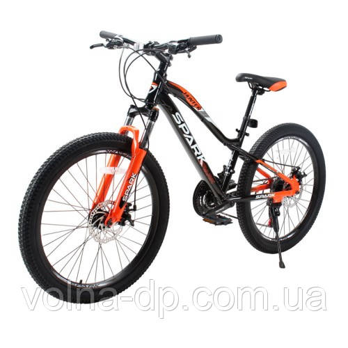 Велосипед SPARK HUNTER JR. (колеса — 24", алюмінієва рама — 12") чорний з жовтогарячим