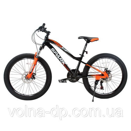 Велосипед SPARK HUNTER JR. (колеса — 24", алюмінієва рама — 12") чорний з жовтогарячим