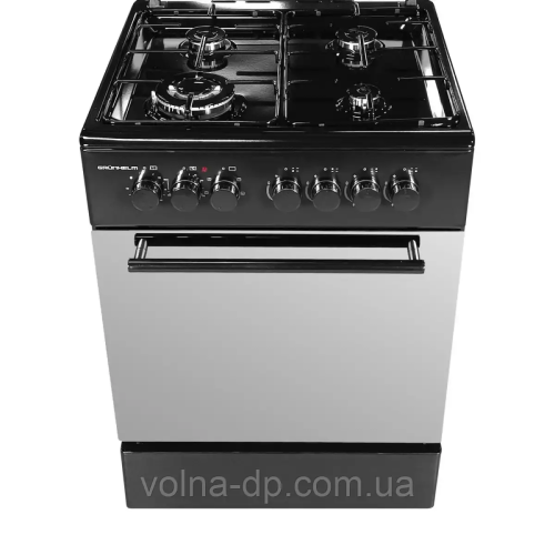 Плита газоелектрична Grunhelm FG6612G дзеркальна чорна