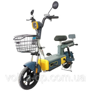 Велосипед з електромотором SPARK VOLT 14" 48 V / 400 W / 12 Ah Синій з жовтим