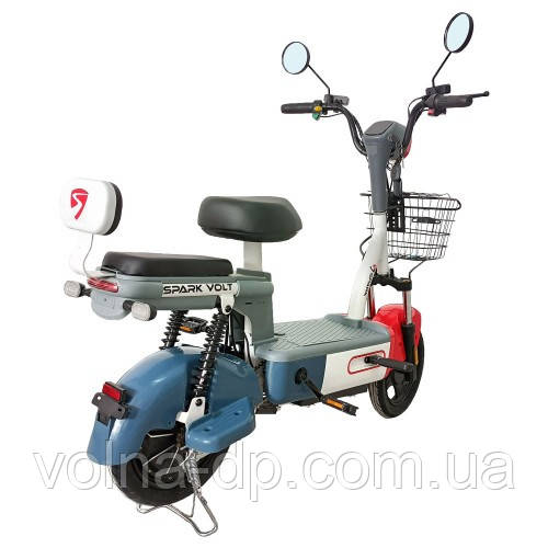 Велосипед з електромотором SPARK VOLT 14" 48 V / 400 W / 12 Ah Червоний із синім Велосипед з електромотором SPARK VOLT 14" 48 V / 400 W / 12 Ah Червоний із синім