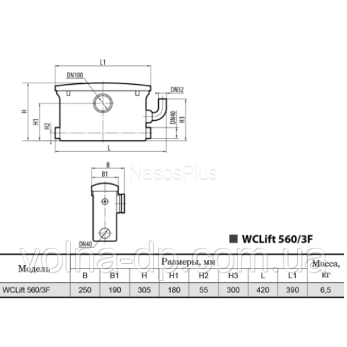Установка каналізаційна побутова Rudes WCLift 500/3F